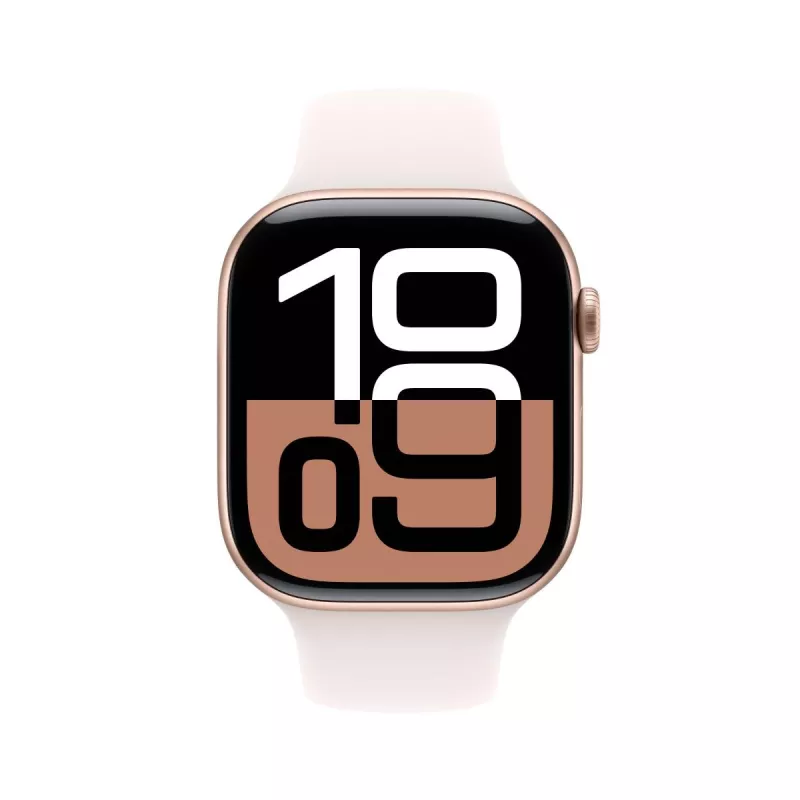 APPLE Watch Series 10 GPS 46mm roosakuldne alumiiniumkorpus heleda virsikuvärvi spordirihmaga - M/L