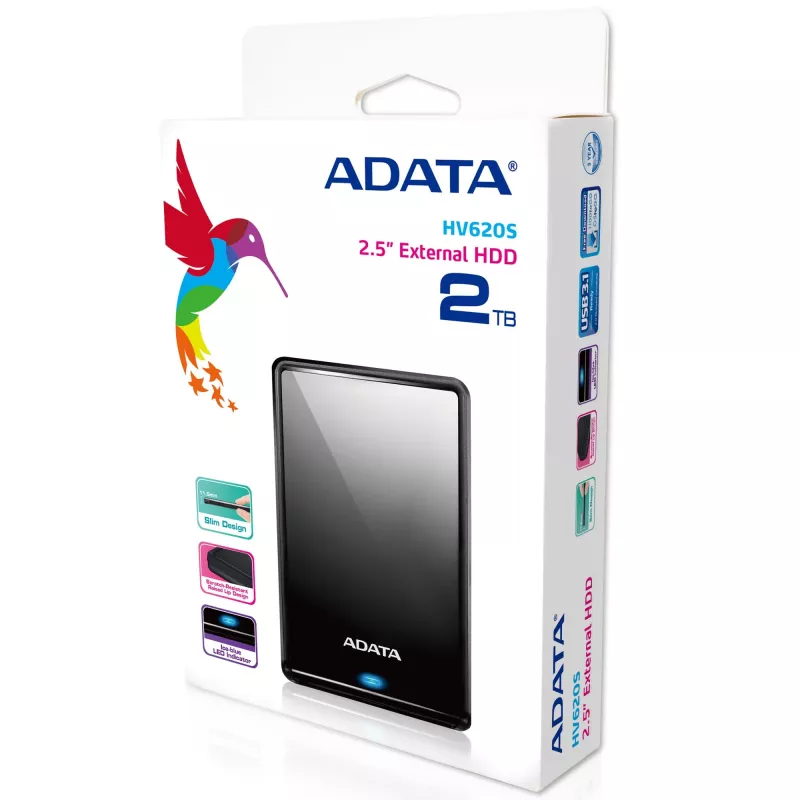 ADATA AHV620S-2TU3-CBK väline kõvaketas 2 TB 2,5 tolli Micro-USB B 3.2 Gen 1 (3.1 Gen 1) Must