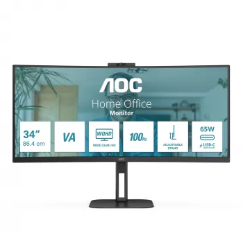 AOC V5 CU34V5CW arvutimonitor 86,4 cm (34 tolli) 3440 x 1440 pikslit Wide Quad HD LED must