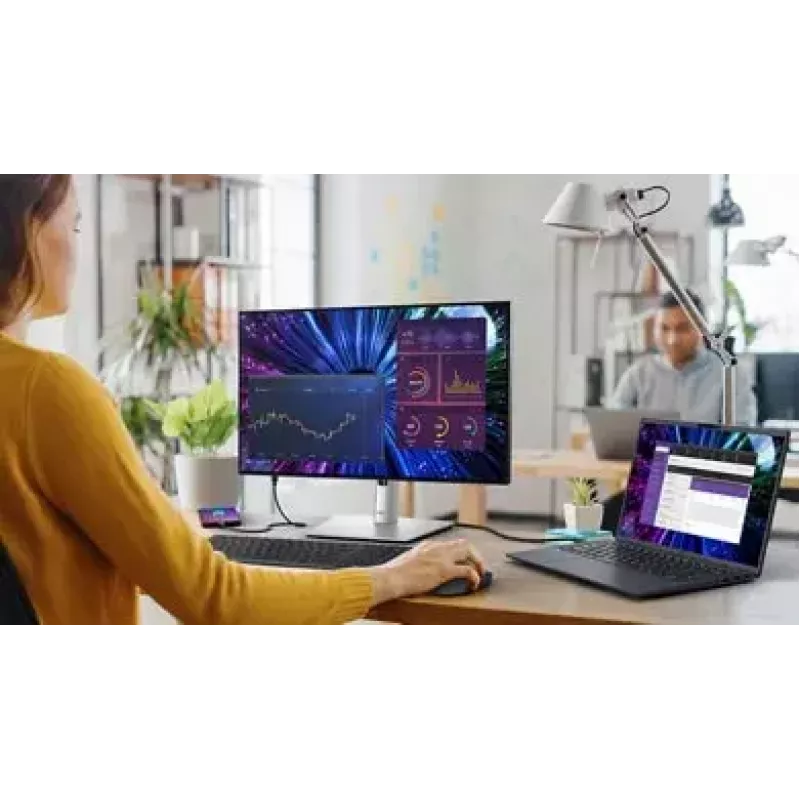 DELL UltraSharp U2424HE arvutimonitor 60,5 cm (23,8 tolli) 1920 x 1080 pikslit Full HD LCD must, hõbedane
