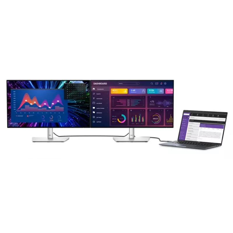 DELL UltraSharp U2424HE arvutimonitor 60,5 cm (23,8 tolli) 1920 x 1080 pikslit Full HD LCD must, hõbedane