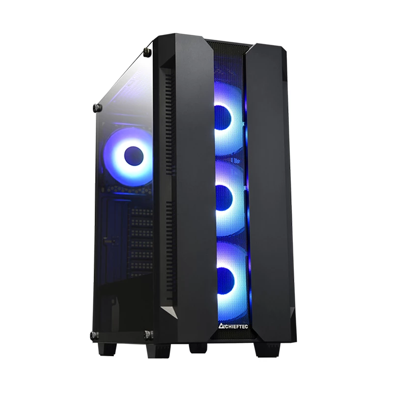 Arvuti korpus CHIEFTEC GS-01B-OP Tower Must — karastatud klaas, RGB ventilaatorid, toetab ATX/Micro-ATX, GPU kuni 320 mm