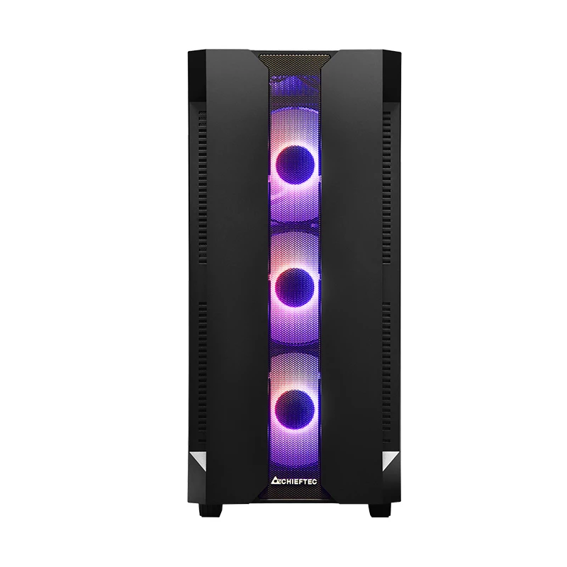 Arvuti korpus CHIEFTEC GS-01B-OP Tower Must — karastatud klaas, RGB ventilaatorid, toetab ATX/Micro-ATX, GPU kuni 320 mm