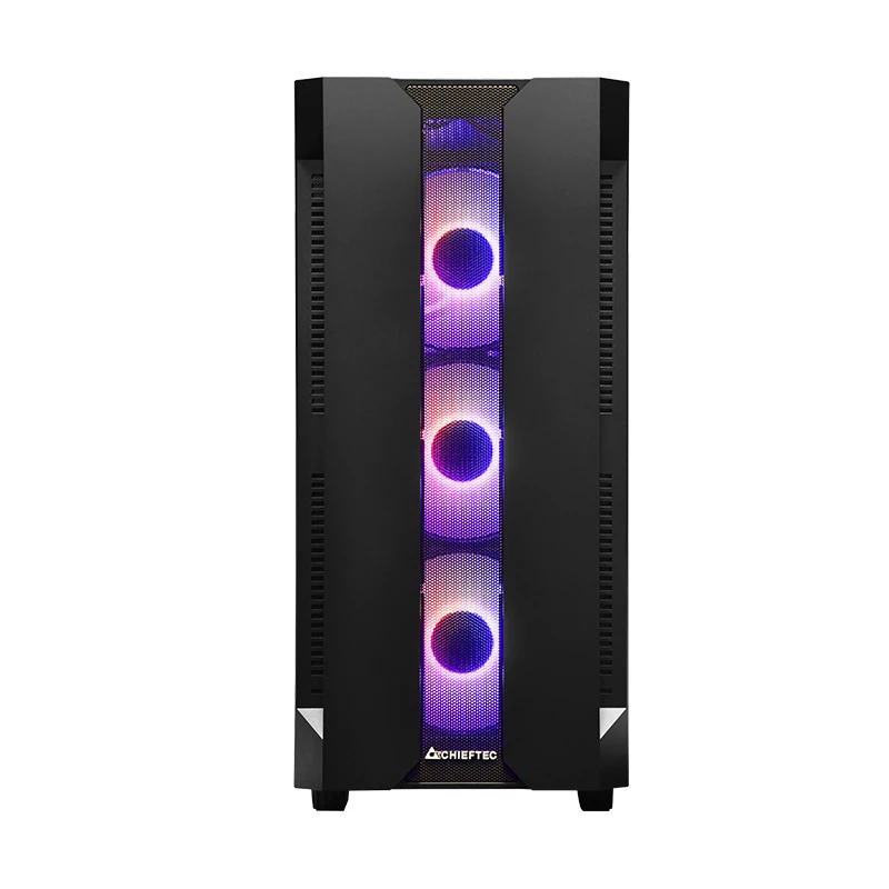 Arvuti korpus CHIEFTEC GS-01B-OP Tower Must — karastatud klaas, RGB ventilaatorid, toetab ATX/Micro-ATX, GPU kuni 320 mm