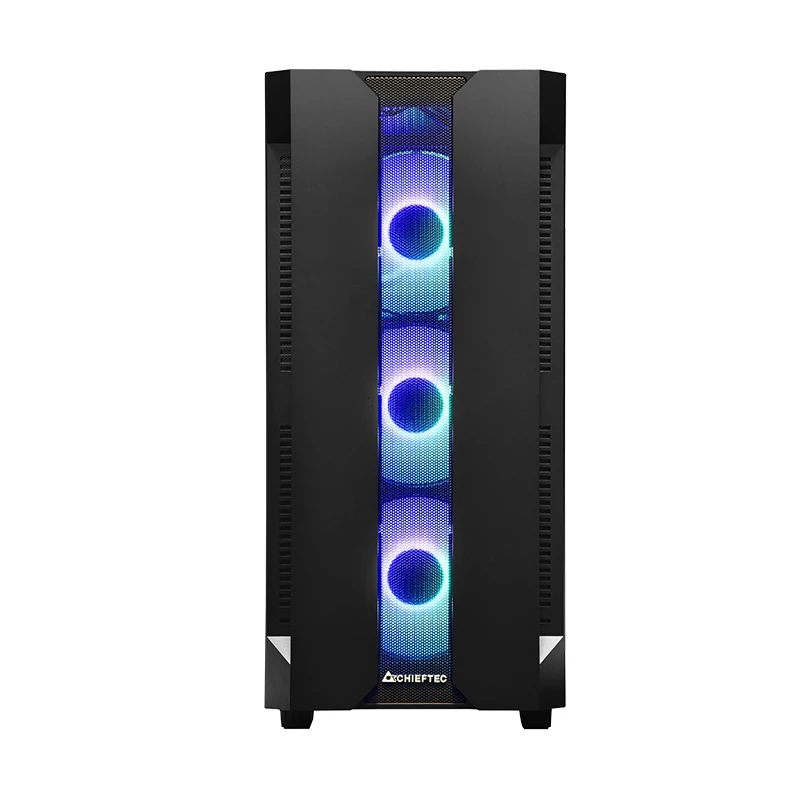 Arvuti korpus CHIEFTEC GS-01B-OP Tower Must — karastatud klaas, RGB ventilaatorid, toetab ATX/Micro-ATX, GPU kuni 320 mm