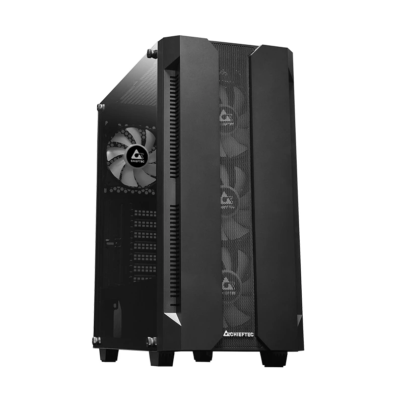 Arvuti korpus CHIEFTEC GS-01B-OP Tower Must — karastatud klaas, RGB ventilaatorid, toetab ATX/Micro-ATX, GPU kuni 320 mm