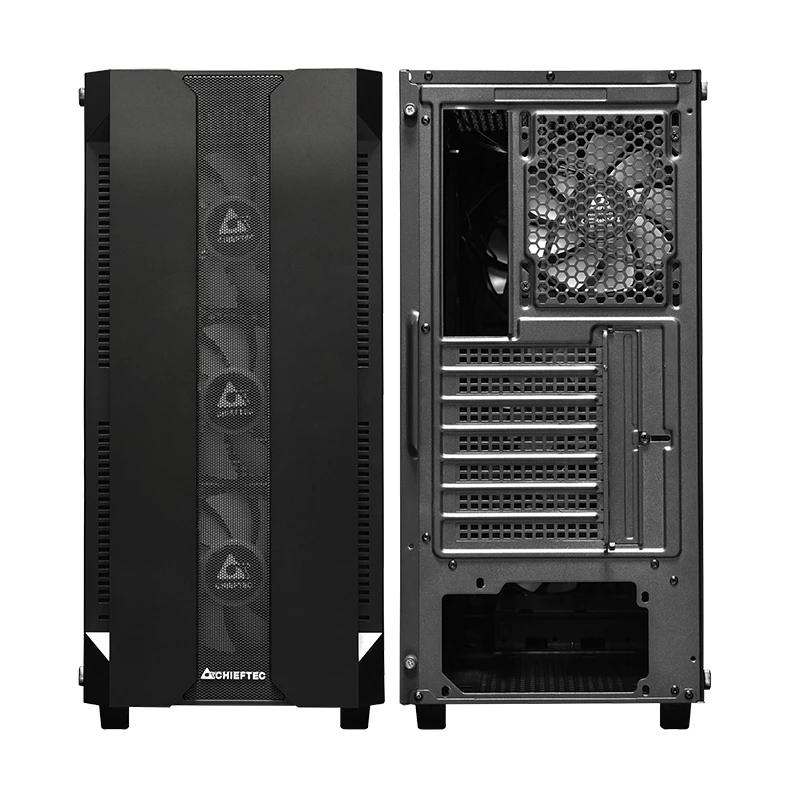 Arvuti korpus CHIEFTEC GS-01B-OP Tower Must — karastatud klaas, RGB ventilaatorid, toetab ATX/Micro-ATX, GPU kuni 320 mm
