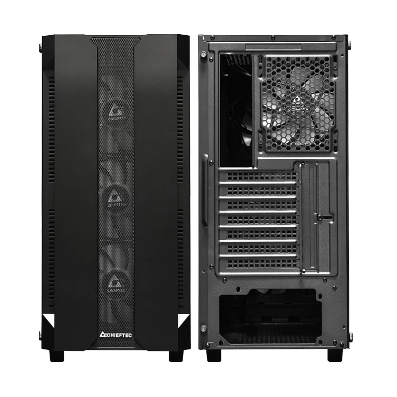 Arvuti korpus CHIEFTEC GS-01B-OP Tower Must — karastatud klaas, RGB ventilaatorid, toetab ATX/Micro-ATX, GPU kuni 320 mm