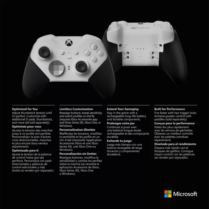 Mängupult Microsoft Xbox Elite Wireless Series 2 Core must valge Bluetooth USB
