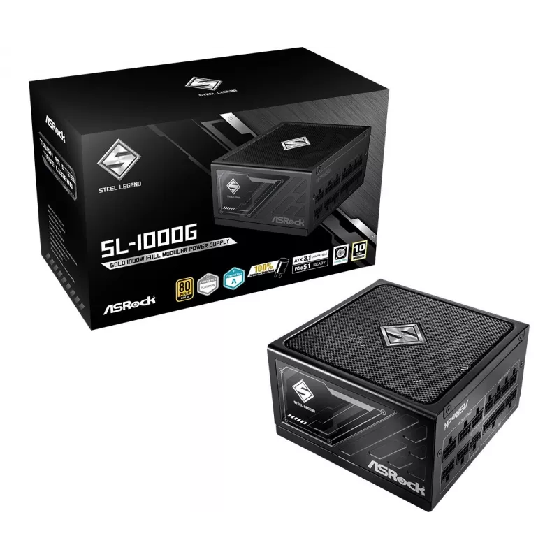Toiteplokk ASROCK SL-1000G Steel Legend 1000 W 20+4 pin ATX 80 PLUS Gold must