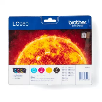 Brother LC980VALBP tindikassett 4 tk Originaal Must, Tsüaan, magenta, Kollane