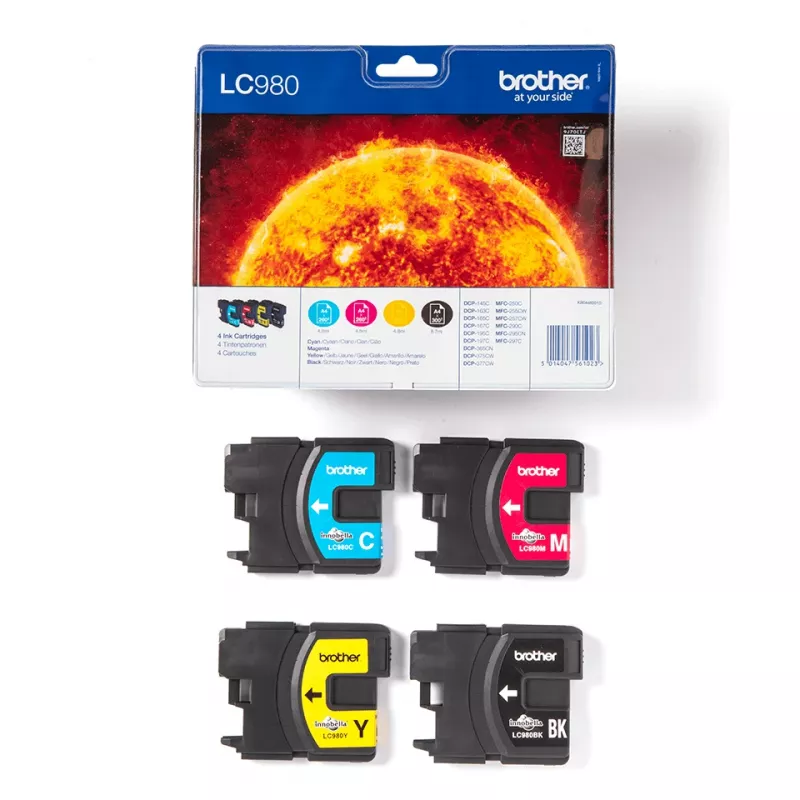 Brother LC980VALBP tindikassett 4 tk Originaal Must, Tsüaan, magenta, Kollane