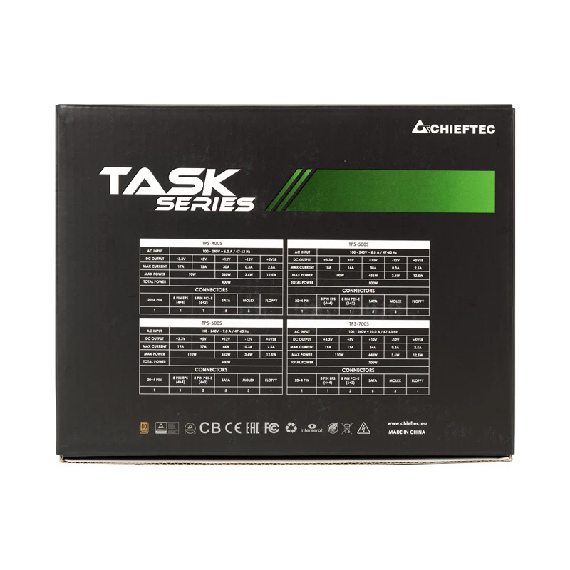 Chieftec Task TPS-700S toiteplokk 700 W 20+4 pin ATX ATX Must