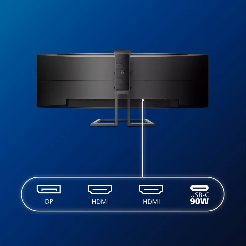 Philips P Line 32:9 SuperWide kumer LCD-ekraan 499P9H/00, 124 cm (48,8 tolli), 5120 x 1440 pikslit, UltraWide Dual Quad HD, LCD, 5 ms, must
