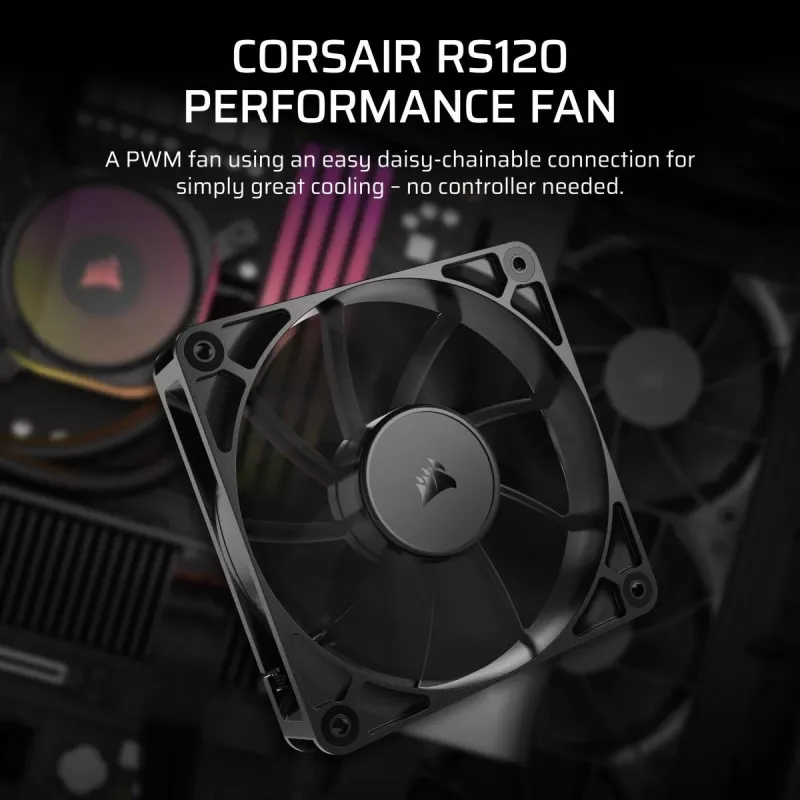 Ventilaator Corsair RS120 12 cm Must 420-2100 RPM 0.2-4.15 mmH2O