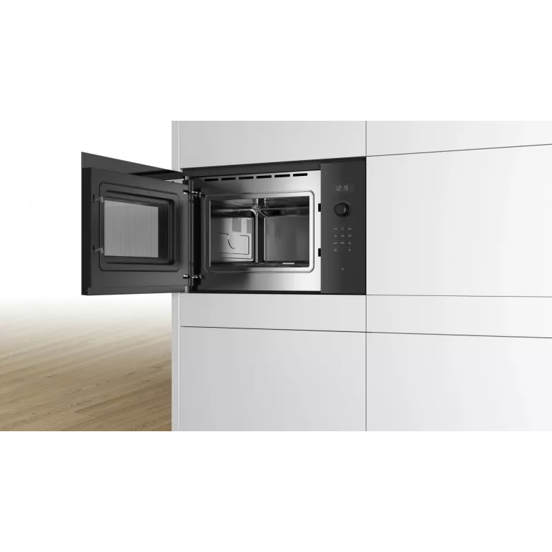 Sisseehitatud ainult mikrolaineahi Bosch Serie 6 BFL554MB0 – 900 W, 25 L, pöörd- ja puutetundlikud juhtnupud, must