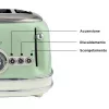 Ariete 156 Vintage röster 4 viilule, 1600 W, 6 röstimisastet, roostevabast terasest pastelrohelises värvitoonis, ilma võileivaklambriteta. Roheline