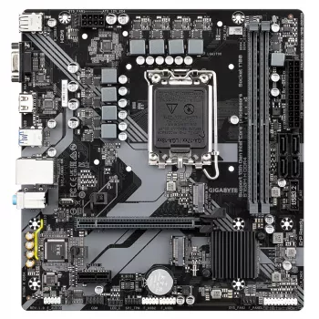 GIGABYTE B760M H DDR4 emaplaat - toetab Inteli Core 14. põlvkonna protsessoreid, 6+1+1 faasiline digitaalne VRM, kuni 3200 MHz DDR4 (OC), 2x PCIe 4.0 M.2, GbE LAN, USB 3.2 Gen1