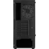 Arvuti korpus AEROCOOL Bionic Midi Tower Valge — ATX, karastatud klaas, 2x3,5-tollist pesa, 6x2,5-tollist, 297 mm GPU, sinine LED