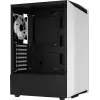 Arvuti korpus AEROCOOL Bionic Midi Tower Valge — ATX, karastatud klaas, 2x3,5-tollist pesa, 6x2,5-tollist, 297 mm GPU, sinine LED