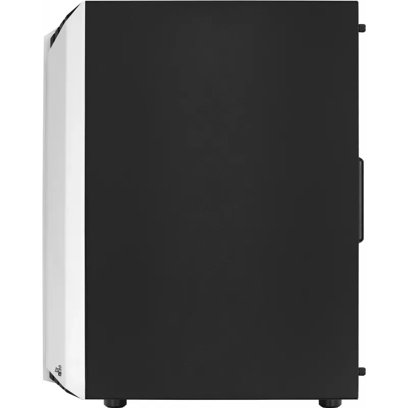 Arvuti korpus AEROCOOL Bionic Midi Tower Valge — ATX, karastatud klaas, 2x3,5-tollist pesa, 6x2,5-tollist, 297 mm GPU, sinine LED