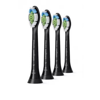 Hambaharja vahetuspead Philips HX6064/88 Optimal Valge — 4 tk, must, keskmise jäikusega harjased, 62 000 liigutust/min