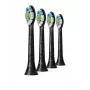 Hambaharja vahetuspead Philips HX6064/88 Optimal Valge — 4 tk, must, keskmise jäikusega harjased, 62 000 liigutust/min