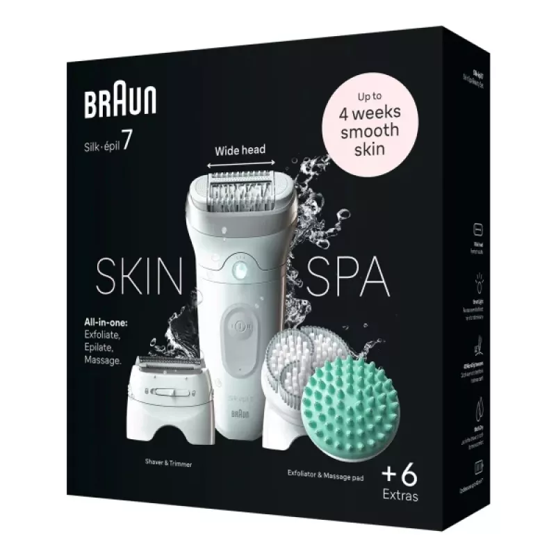Braun Silk-épil 7 7-081 epilaator 40 pintsettidega Valge