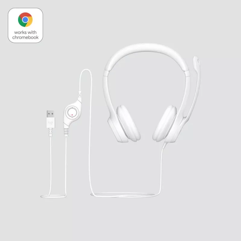 LOGITECH Peakomplekt - H390 - USB-a - Valkjas