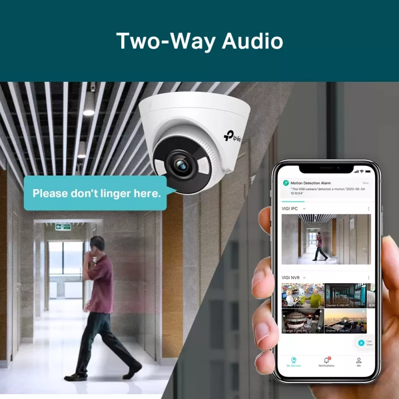 TP-Link VIGI 5MP Full-Color Turret Network Camera, IP turvakaamera, siseruumidesse, juhtmega, 120 dB, CE, NTRA, VCCI, KC, BSMI, FCC, IC, lagi