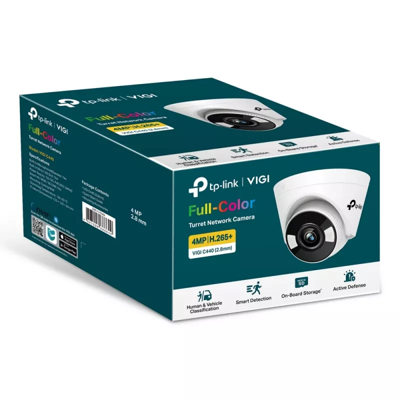 TP-Link VIGI 5MP Full-Color Turret Network Camera, IP turvakaamera, siseruumidesse, juhtmega, 120 dB, CE, NTRA, VCCI, KC, BSMI, FCC, IC, lagi