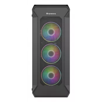 GENESIS Irid 505 ARGB Midi Tower Must, Läbipaistev