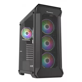 GENESIS Irid 505 ARGB Midi Tower Must, Läbipaistev