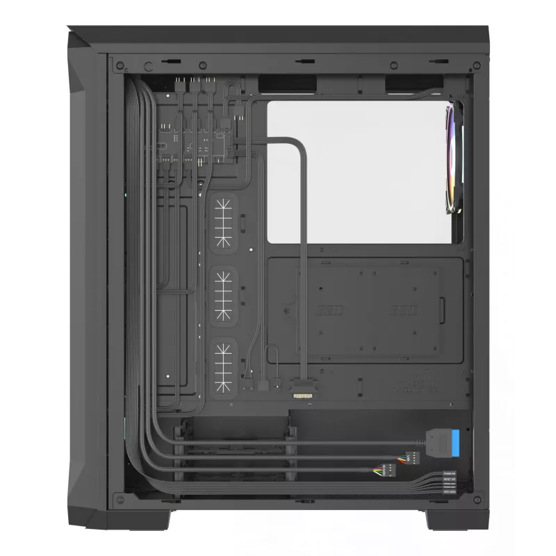 GENESIS Irid 505 ARGB Midi Tower Must, Läbipaistev