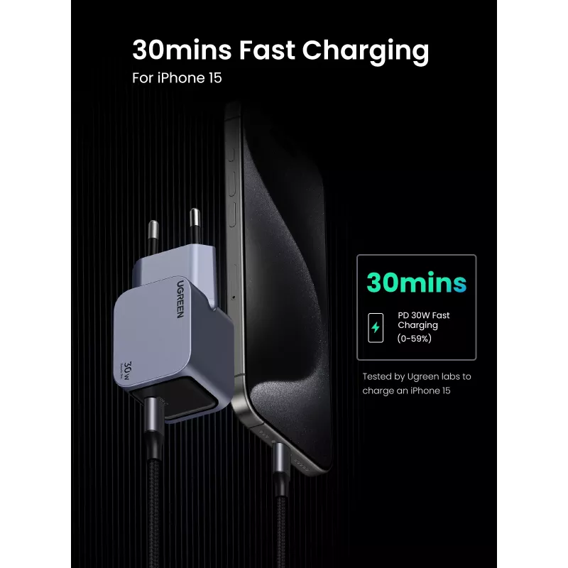 Ugreen 35006 mobiilseadme laadija Universaalne Hall Vahelduvvool Siseruumides