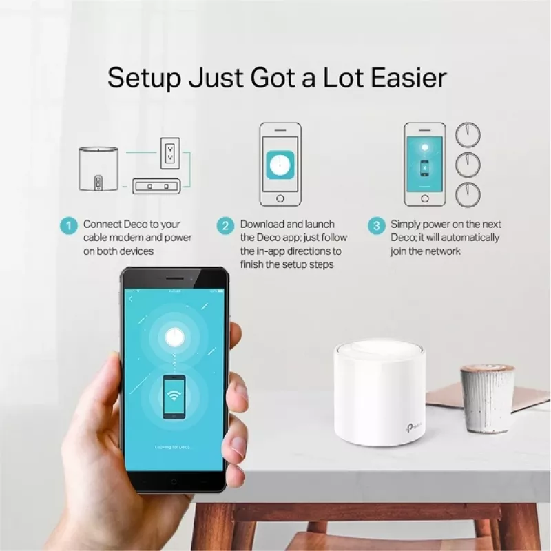 TP-Link AX1800 Kogu Kodu Mesh Wi-Fi 6 Süsteem, Valge, Sisemine, Mesh ruuter, Toide, FCC: