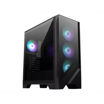 MSI MAG FORGE 321R AIRFLOW arvutikorpus Midi Tower Must, Läbipaistev