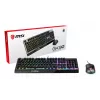 MSI VIGOR GK30 COMBO RGB MEMchanical mänguklaviatuur + Clutch GM11 mänguhiir ' UK paigutus, 6-tsooniline RGB valgustusega klaviatuur, kahetsooniline RGB valgustusega hiir, 5000 DPI optiline andur, RGB Mystic Light