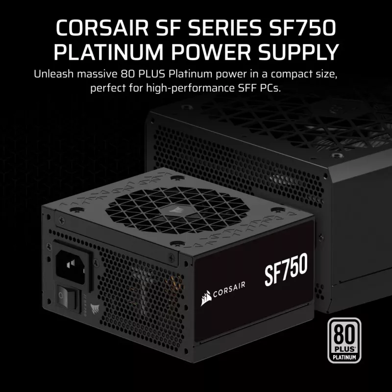 CORSAIR toiteplokk - Sf Series Sf750 täielikult modulaarne 80 Plus Platinum SFX toiteplokk