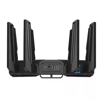 ASUS ROG Rapture GT-BE19000 traadita ruuter Multi-Gigabit Ethernet Kolmriba (2,4 GHz / 5 GHz / 6 GHz) Must, Punane