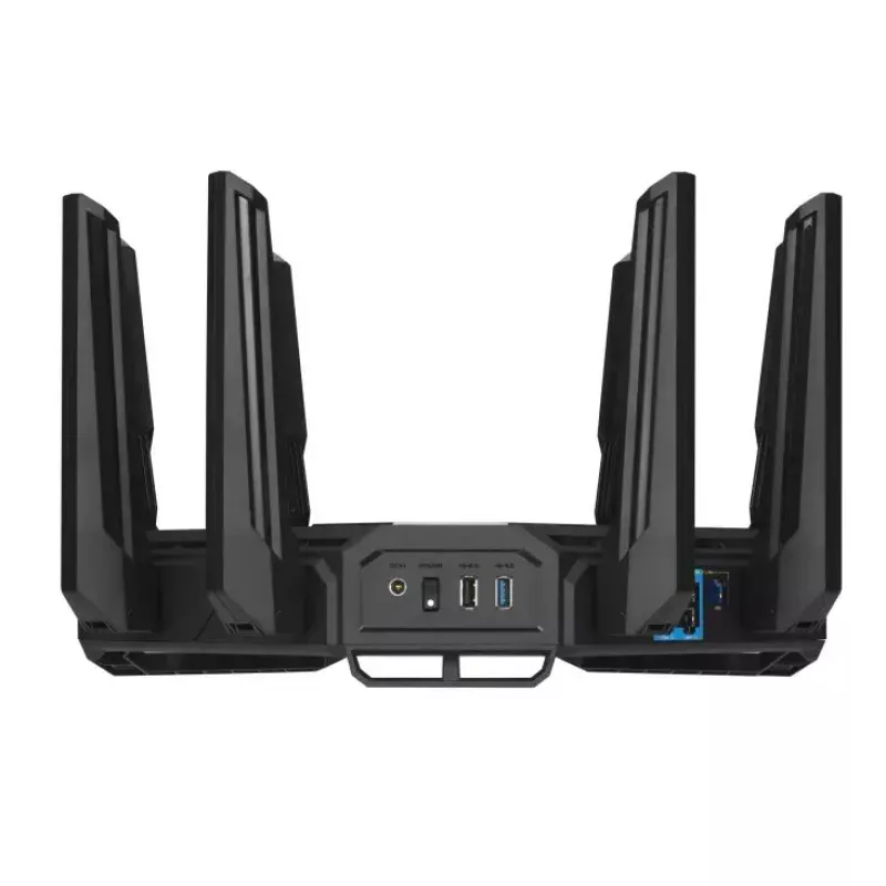 ASUS ROG Rapture GT-BE19000 traadita ruuter Multi-Gigabit Ethernet Kolmriba (2,4 GHz / 5 GHz / 6 GHz) Must, Punane