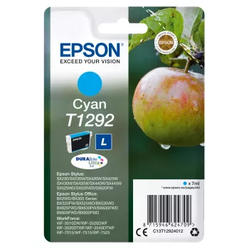 Epson Singlepack tsüaan T1292 DURABrite Ultra tint, tsüaan, 7 ml, 1 tk, 474 lehekülge