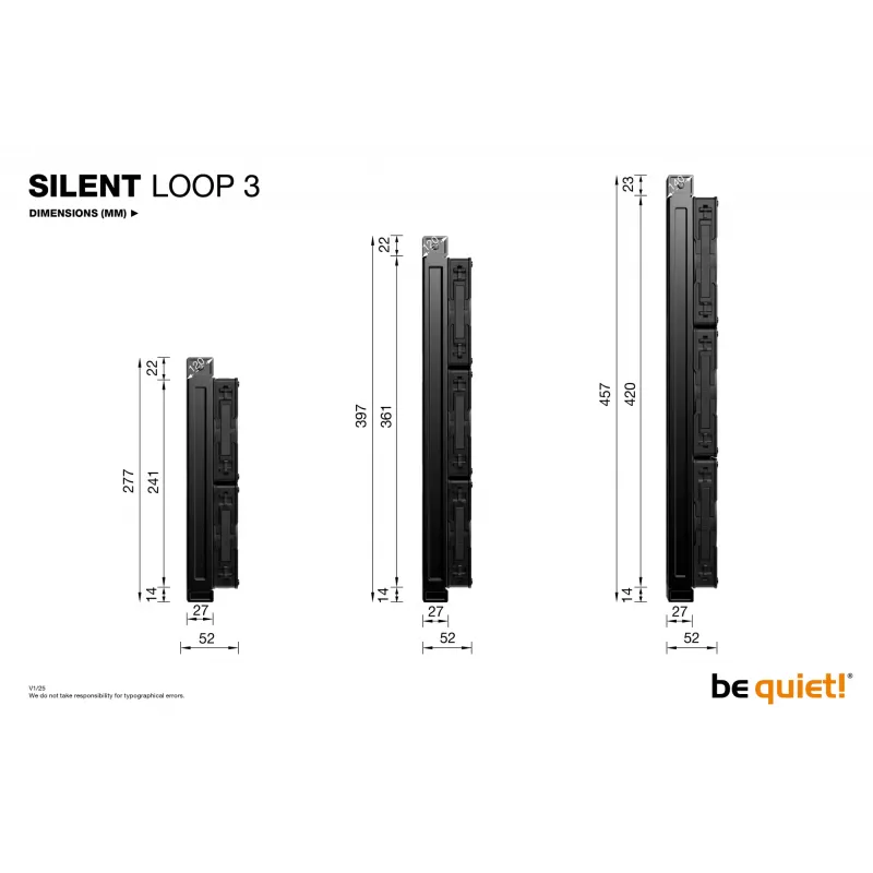 be quiet Silent Loop 3 420 mm protsessori kõik-ühes vedelikjahutus 14 cm Must 1 tk