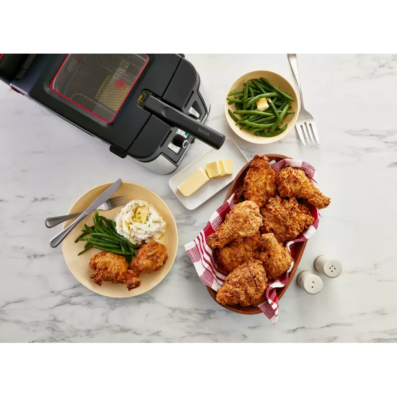 Tefal Clear Duo FRD600 Single 0.65 L Eraldiseisev 2000 W Fritter Must, Roostevaba teras