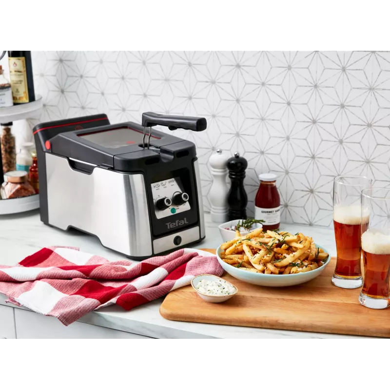 Tefal Clear Duo FRD600 Single 0.65 L Eraldiseisev 2000 W Fritter Must, Roostevaba teras