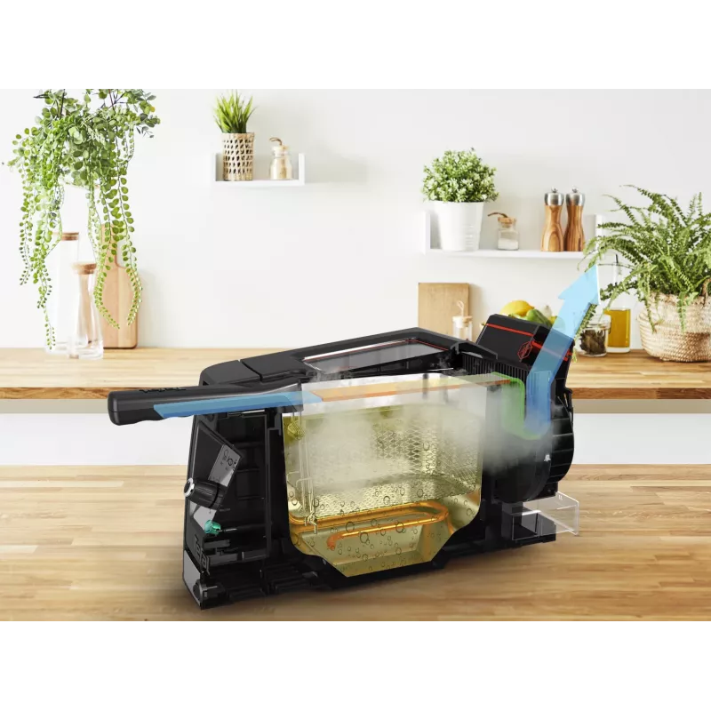 Tefal Clear Duo FRD600 Single 0.65 L Eraldiseisev 2000 W Fritter Must, Roostevaba teras