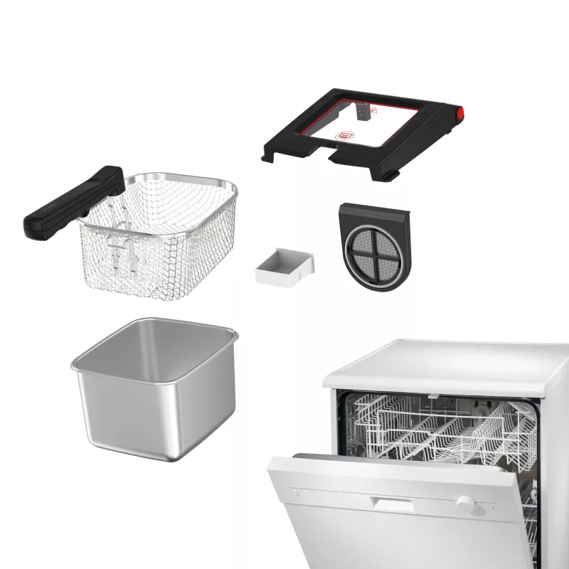 Tefal Clear Duo FRD600 Single 0.65 L Eraldiseisev 2000 W Fritter Must, Roostevaba teras