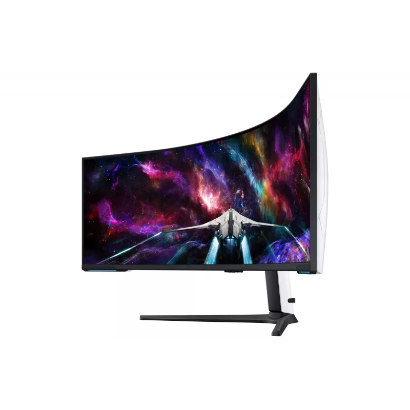 Samsung G95NC arvutimonitor 144,8 cm (57 tolli) 7680 x 2160 pikslit Dual UHD LED, must, valge