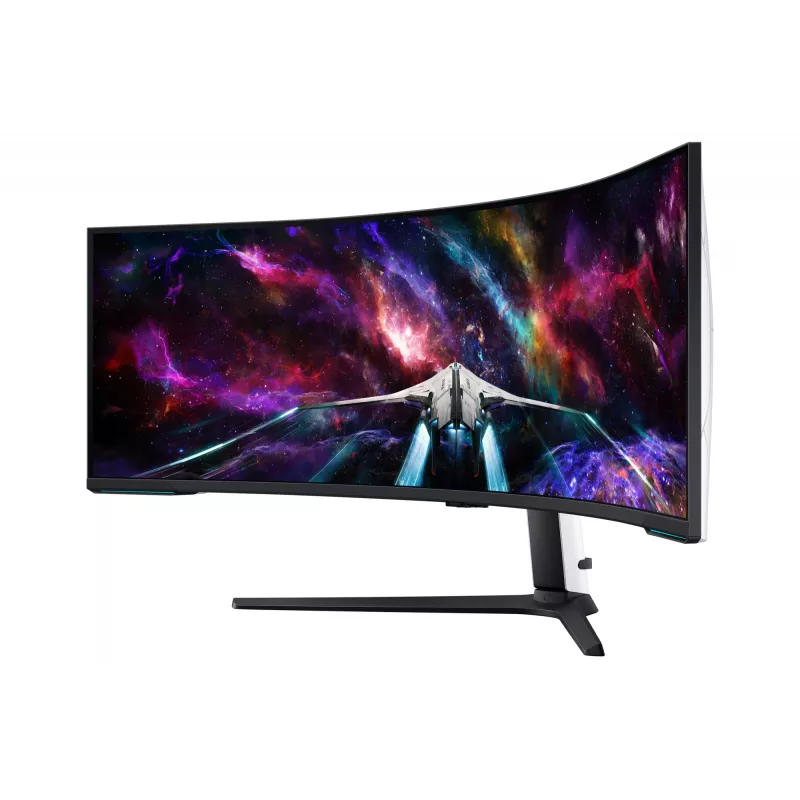 Samsung G95NC arvutimonitor 144,8 cm (57 tolli) 7680 x 2160 pikslit Dual UHD LED, must, valge