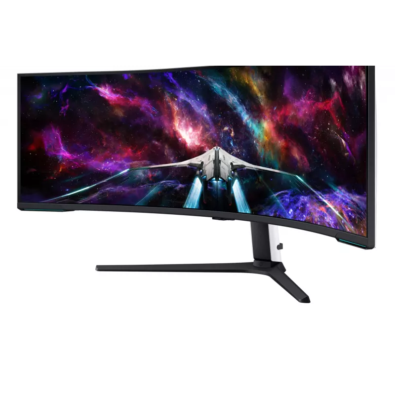 Samsung G95NC arvutimonitor 144,8 cm (57 tolli) 7680 x 2160 pikslit Dual UHD LED, must, valge